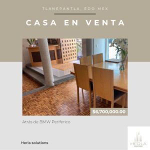 Casa en Venta Tlalnepantla Col. Electra  | $ 6,700,000 mxn