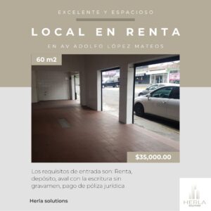 Renta de Local Comercial Atizapán | $ 35,000 mensuales